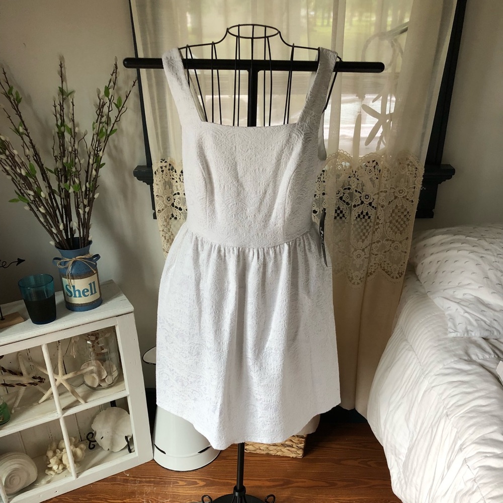 Jump white textured party dress